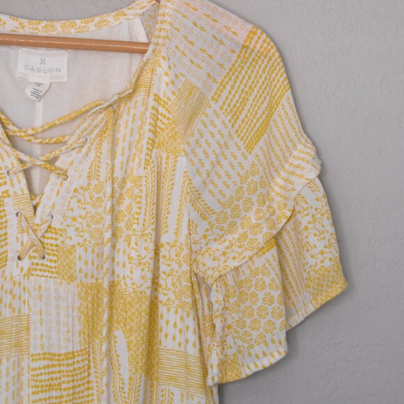 Caslon Ruffle Patchwork Mini Dress - Picture 6 of 16